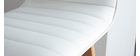 Tabouret de bar design bois et blanc 65 cm (lot de 2) EMMA
