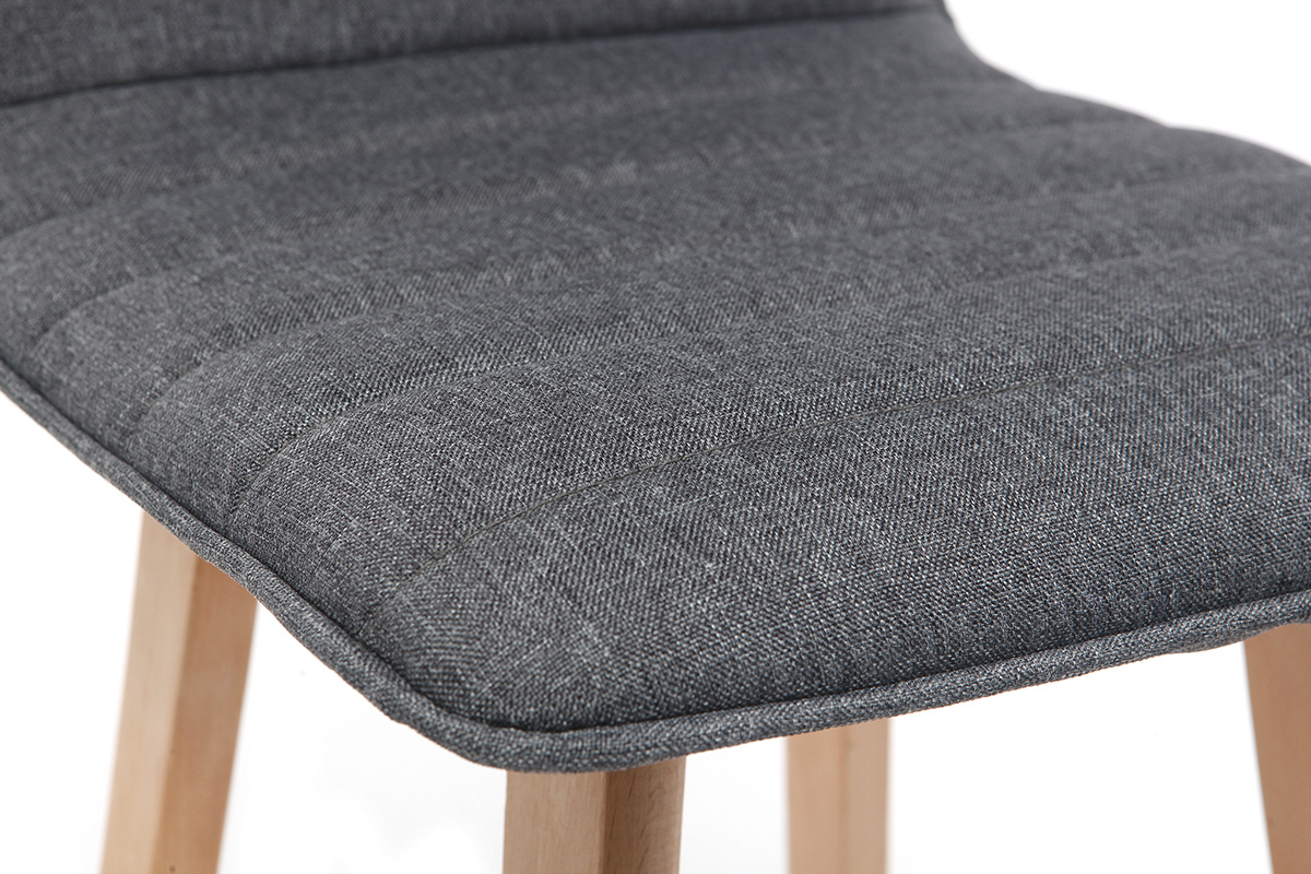 Tabouret de bar design bois et gris fonc� 65 cm (lot de 2) EMMA
