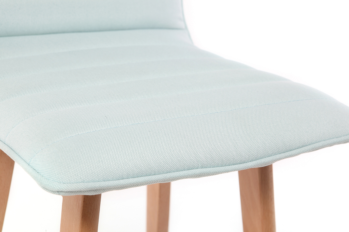 Tabouret de bar design bois et menthe  l'eau 65 cm (lot de 2) EMMA