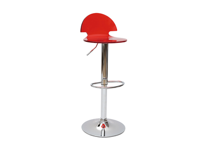 Tabouret de bar design en plexiglas rouge transparent ORION