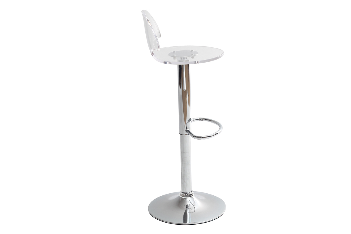 Tabouret de bar design en plexiglas transparent ORION