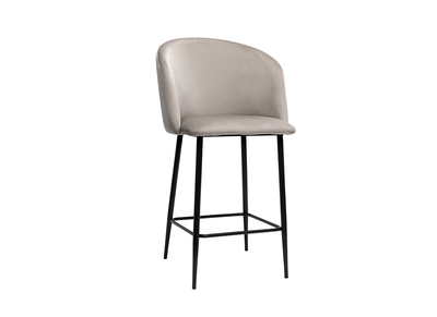 Tabouret de bar design en velours taupe H68 cm VANITY
