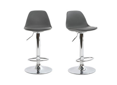 Tabouret de bar design gris (lot de 2) STEEVY