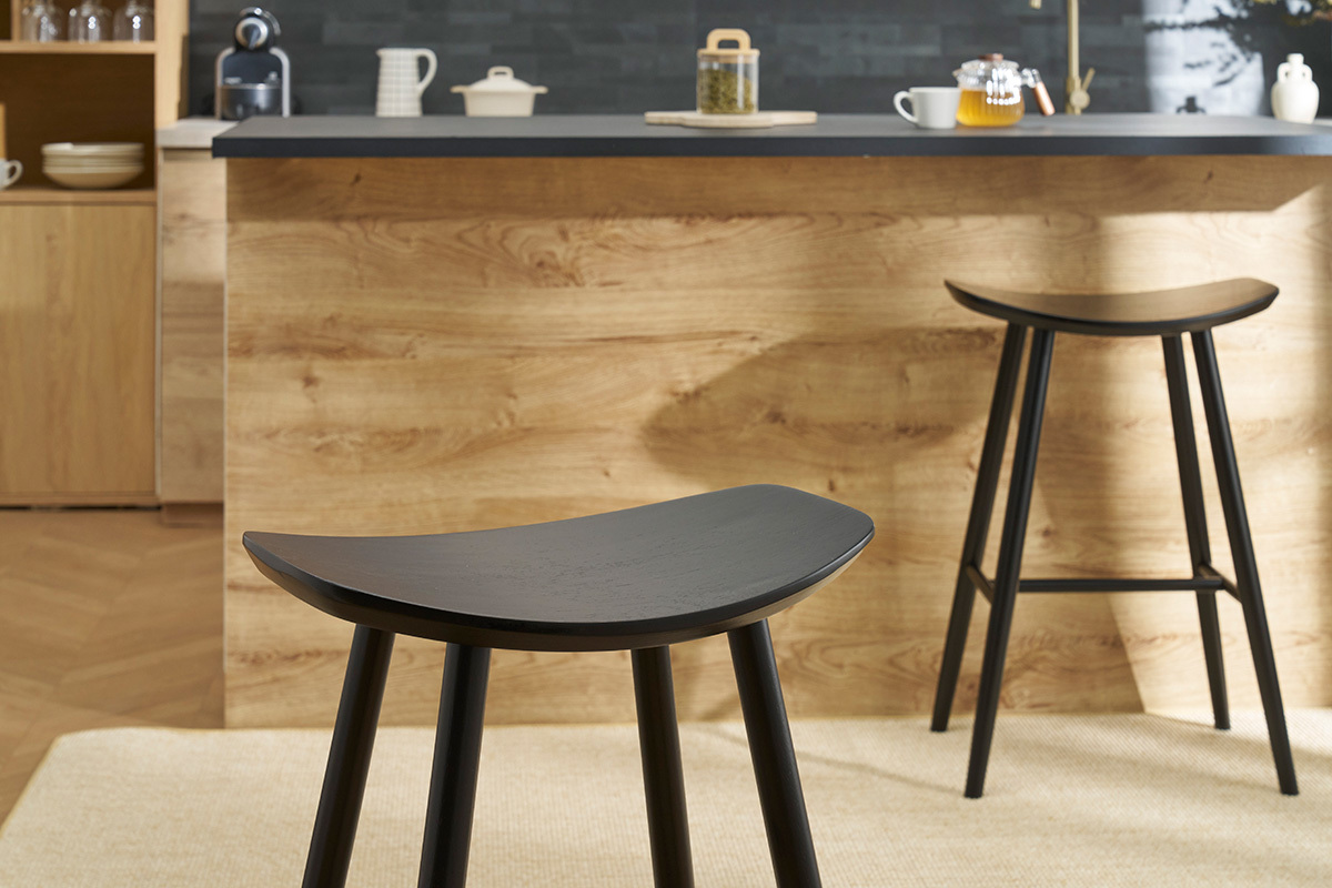 Tabouret de bar design noir 72 cm DEMORY