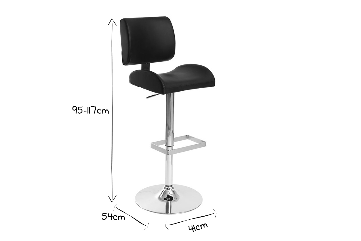 Tabouret de bar design noir CERES