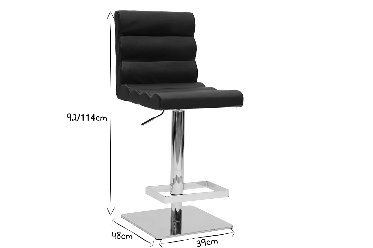 Tabouret de bar design noir COLOMBUS