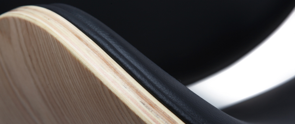 Tabouret de bar design noir et bois clair WALNUT
