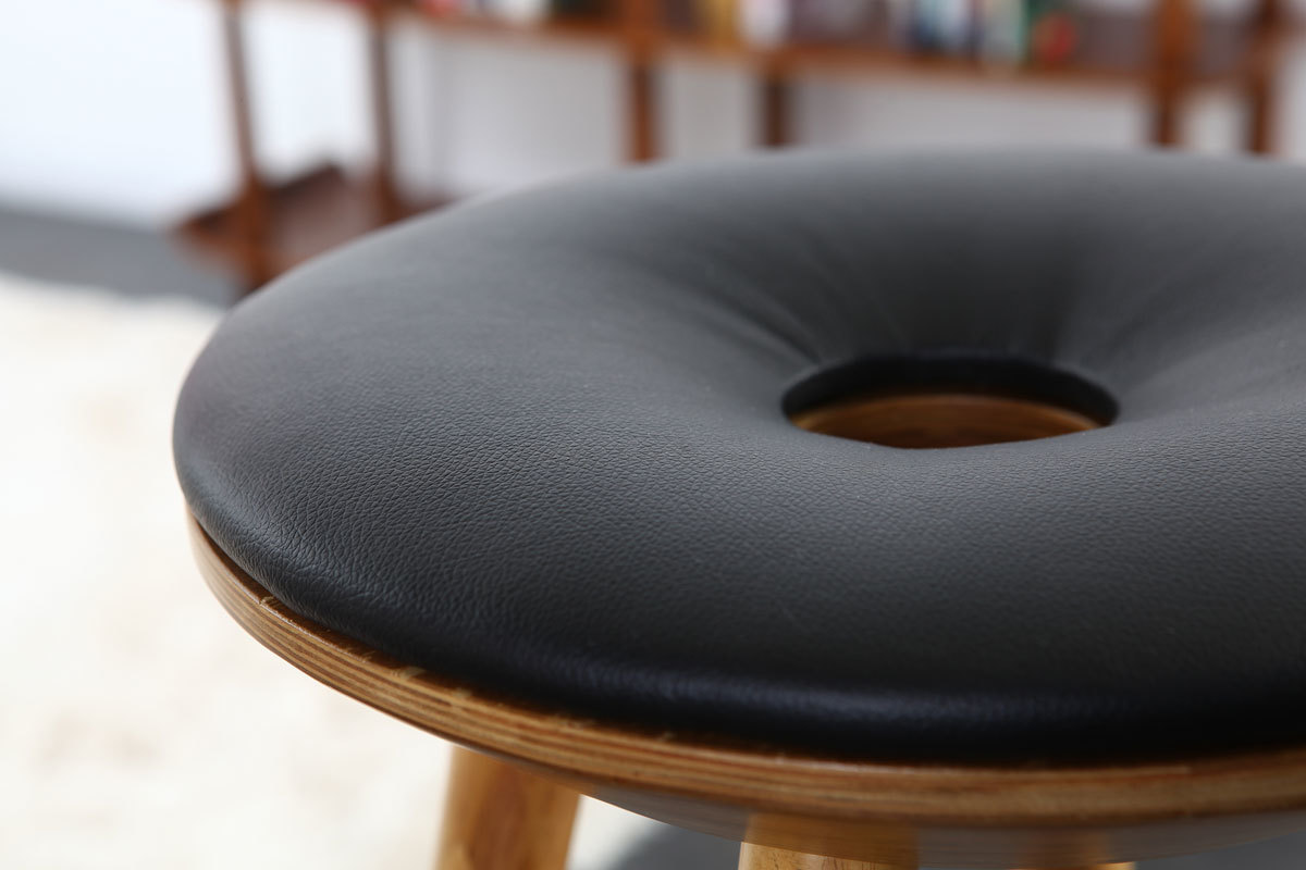 Tabouret de bar design noir et bois NORDECO