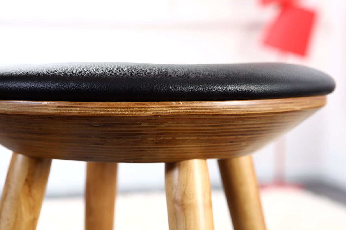 Tabouret de bar design noir et bois NORDECO
