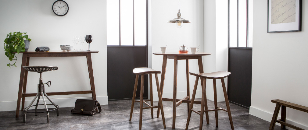Tabouret de bar design noyer 72 cm DEMORY