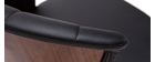 Tabouret de bar design pivotant noir et bois foncé H65cm ALBIN