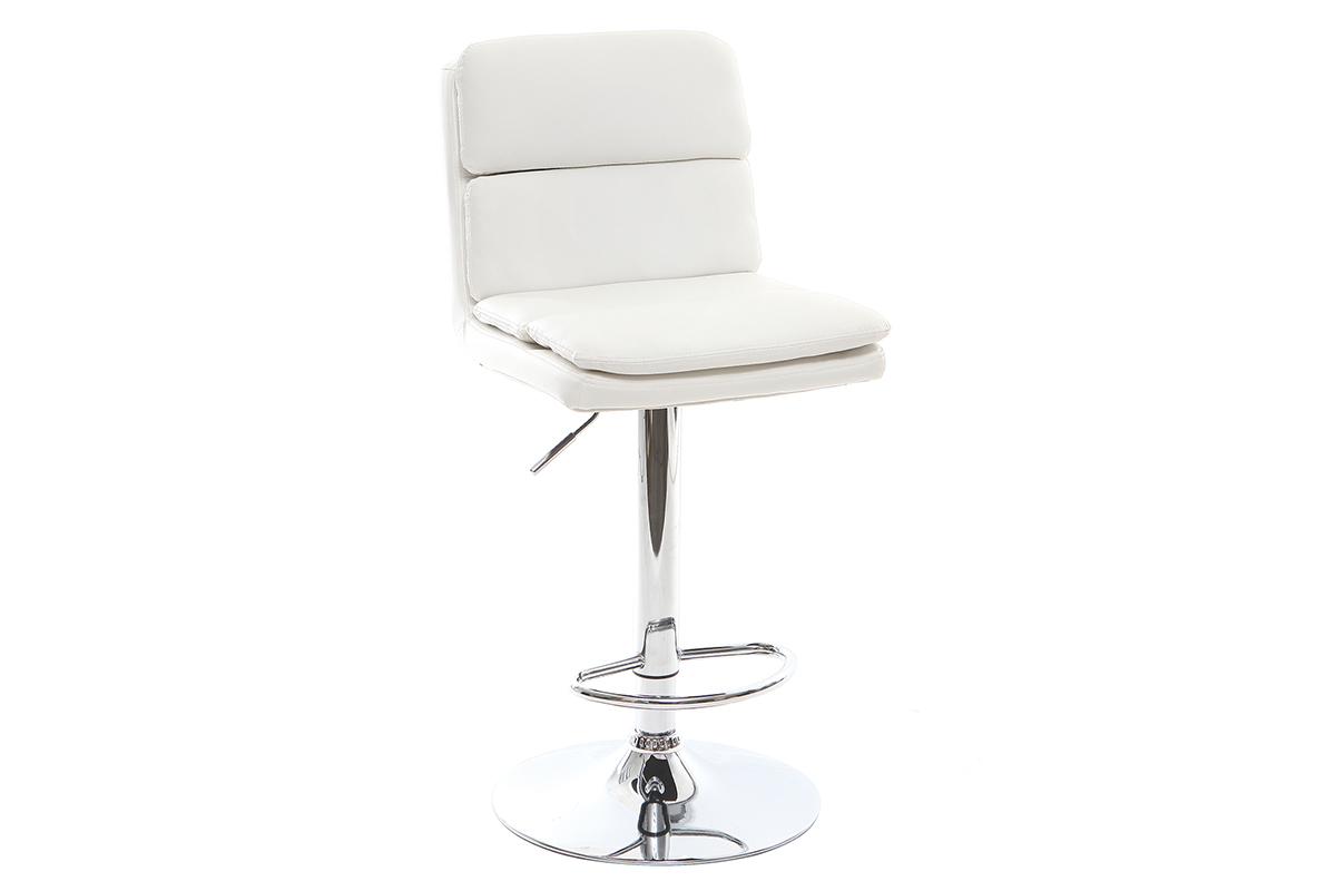 Tabouret de bar design PU blanc (lot de 2) CLARK