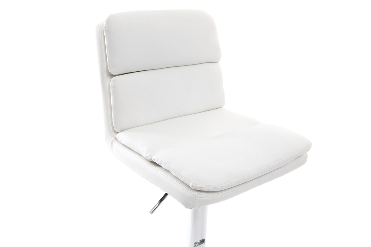 Tabouret de bar design PU blanc (lot de 2) CLARK