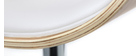 Tabouret de bar design réglable blanc et bois clair BENT