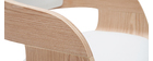 Tabouret de bar design réglable blanc et bois clair EUSTACHE