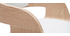 Tabouret de bar design réglable blanc et bois clair EUSTACHE