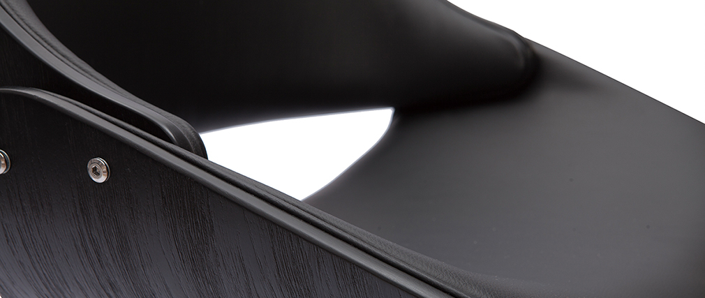Tabouret de bar design réglable bois et métal noir CLASH