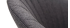 Tabouret de bar design réglable et pivotant en tissu gris foncé IZAAC