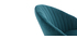 Tabouret de bar design réglable et pivotant en velours bleu pétrole IZAAC