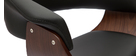 Tabouret de bar design réglable noir et bois foncé OKTAV