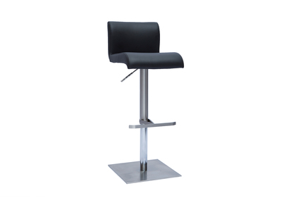 Tabouret de bar design réglable noir et inox brossé SHEINA