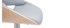 Tabouret de bar design réglable tissu gris et bois clair CLASH