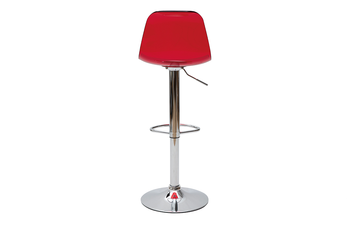 Tabouret de bar design rouge transparent GALILEO