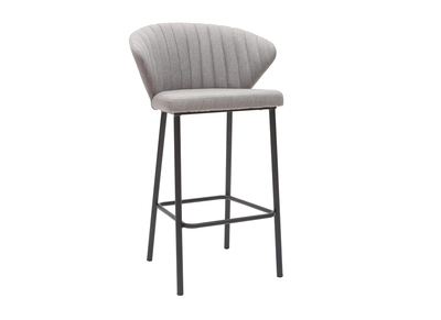 Tabouret de bar design tissu gris 65 cm DALLY