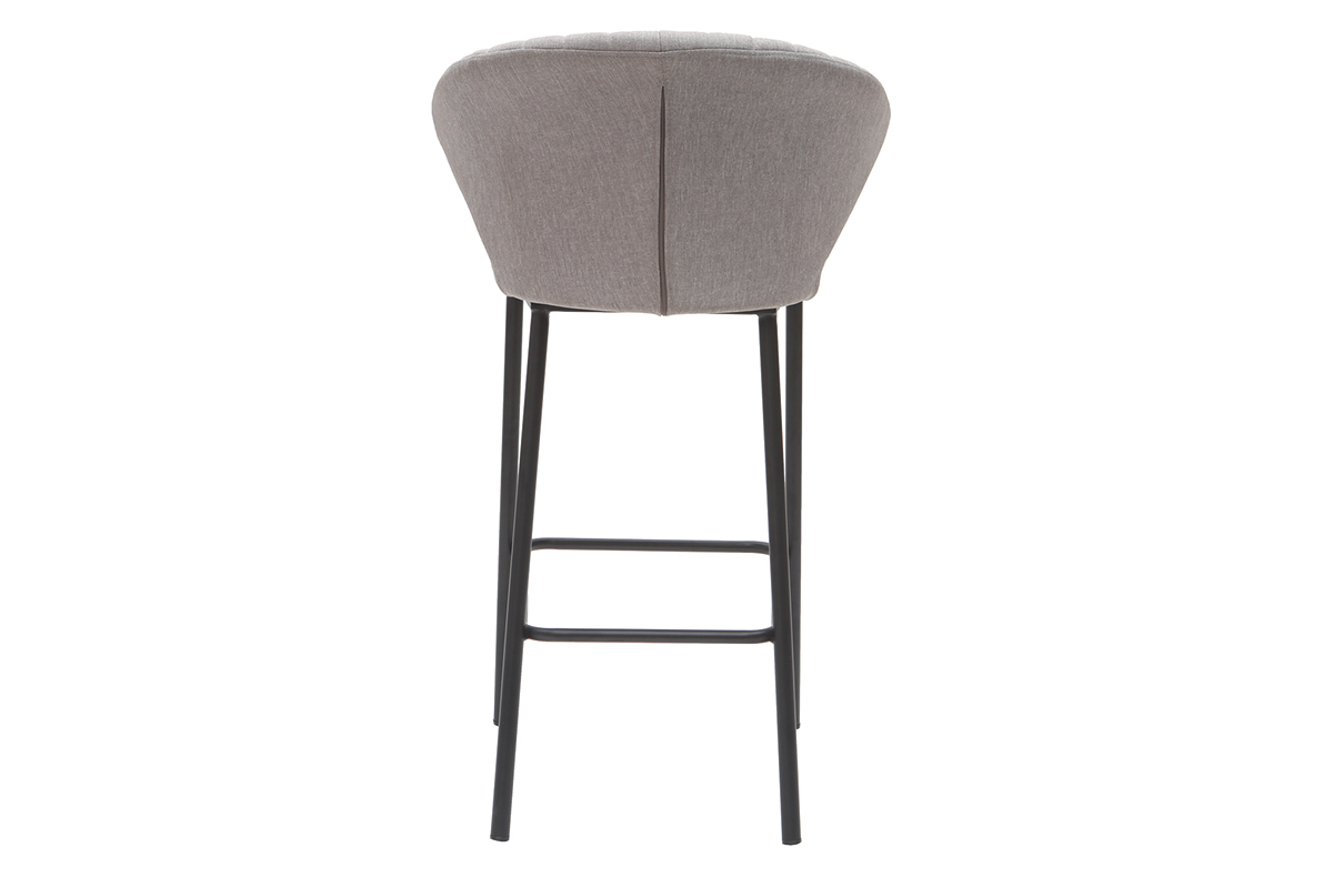 Tabouret de bar design tissu gris 68 cm DALLY