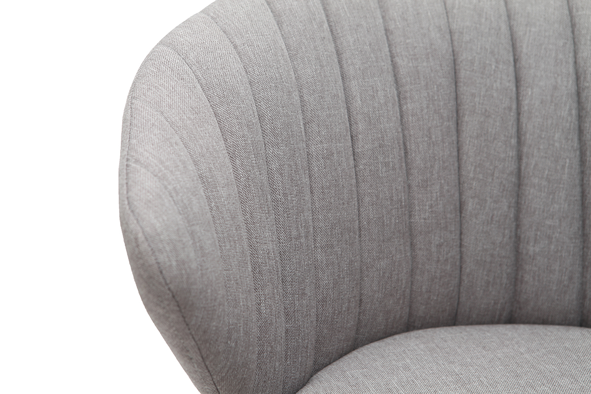 Tabouret de bar design tissu gris 68 cm DALLY