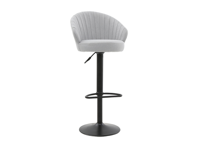 Tabouret de bar design tissu gris IZAAC