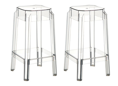 Tabouret de bar design transparent 65cm lot de 2 CLEAR