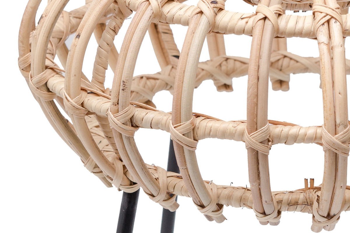 Tabouret de bar en rotin pieds m�tal HOLLOW