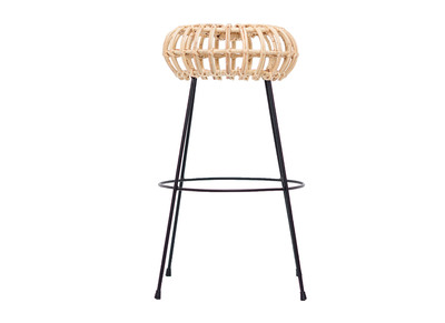 Tabouret de bar en rotin pieds m&eacute;tal HOLLOW