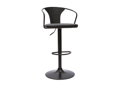 Tabouret de bar industriel noir r&eacute;glable pivotant 360&deg; BECKETT