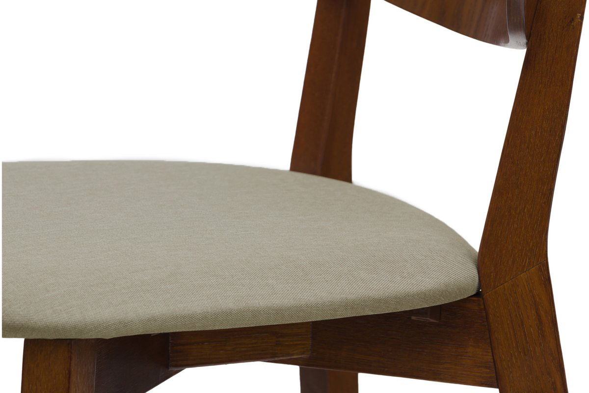 Tabouret de bar noyer et assise marron glac� H65 cm LUCIA