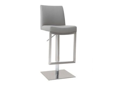 Tabouret de bar relevable gris et acier chromé KYLE