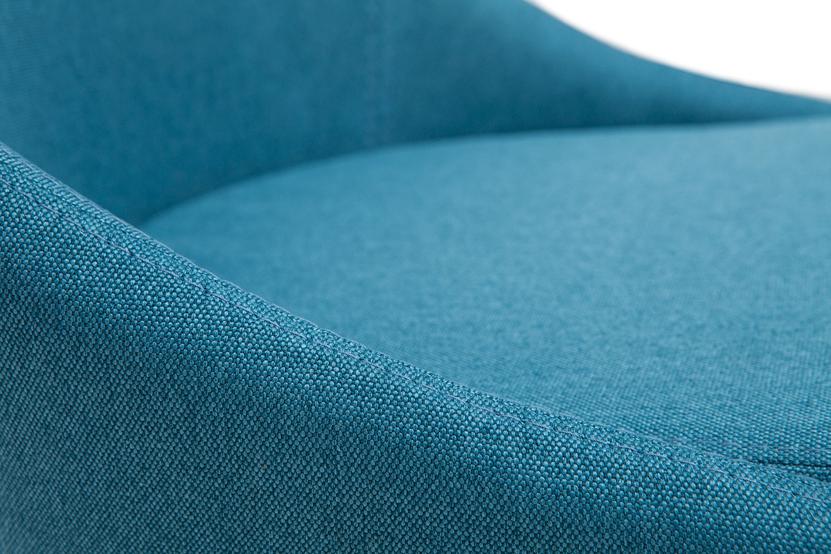 Tabouret de bar scandinave bleu canard et bois clair 65 cm DALIA