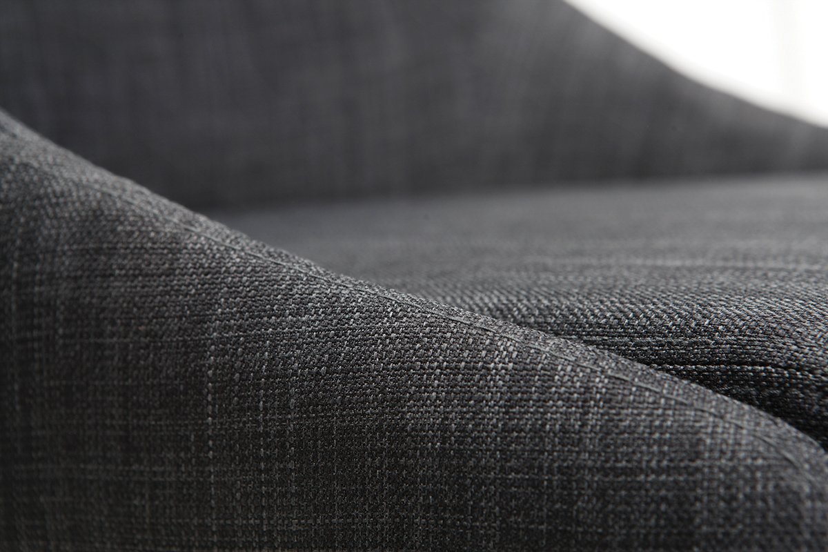 Tabouret de bar scandinave bois et tissu gris anthracite 75 cm DALIA