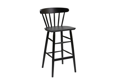 Tabouret de bar vintage à barreaux noir mat H65 cm DARIA