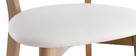 Tabouret de bar vintage chêne et assise blanche H65 cm DOVE