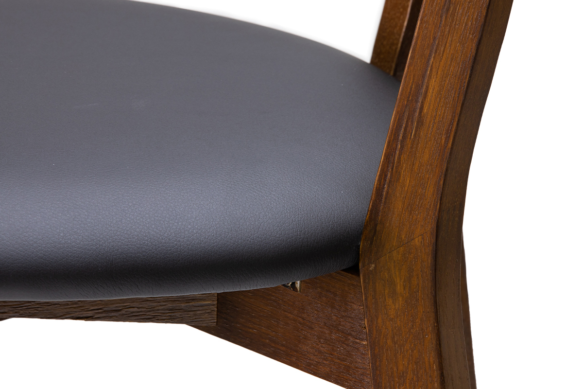 Tabouret de bar vintage noyer et noir H65 cm DOVE