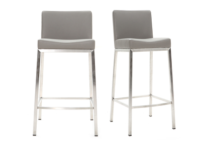 Tabouret design 66 cm gris (lot de 2) EPSILON