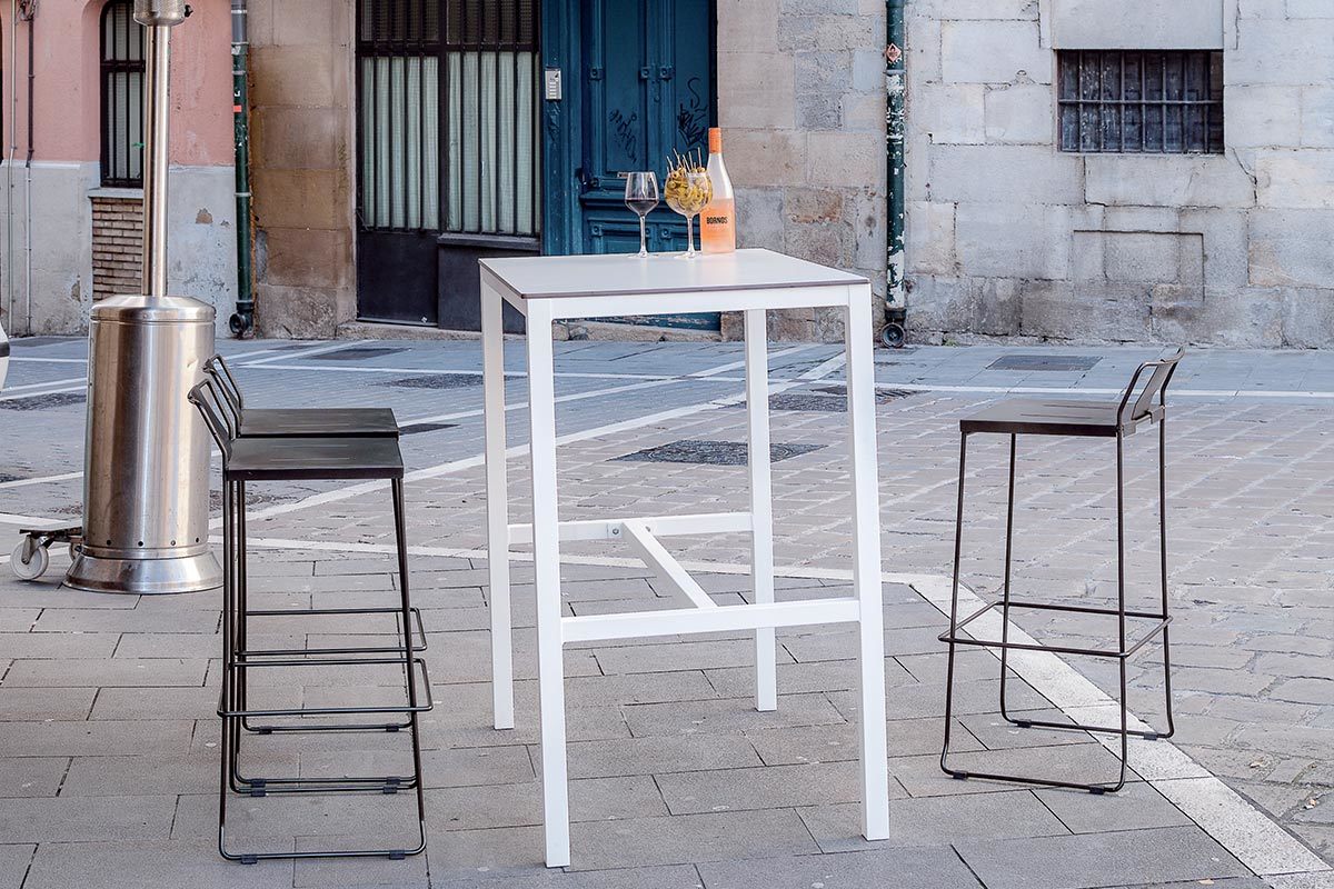 Tabouret ext�rieur design m�tal noir 76 cm TENERIFE