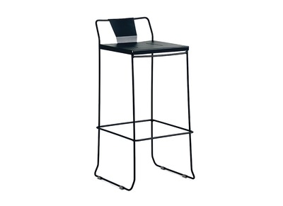 Tabouret ext&eacute;rieur design m&eacute;tal noir 76 cm TENERIFE