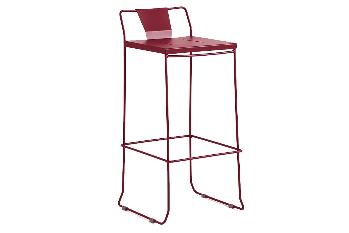 Tabouret ext�rieur design m�tal rouge 76 cm TENERIFE