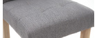 Tabourets de bar capitonnés gris clair et bois H66 cm (lot de 2) ESTER