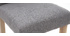 Tabourets de bar capitonnés gris clair et bois H66 cm (lot de 2) ESTER