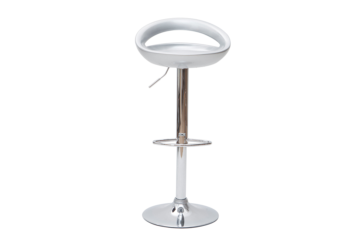 Tabourets de bar design argent (lot de 2) COMET
