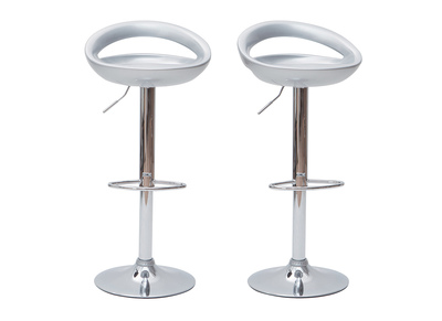 Tabourets de bar design argent (lot de 2) COMET